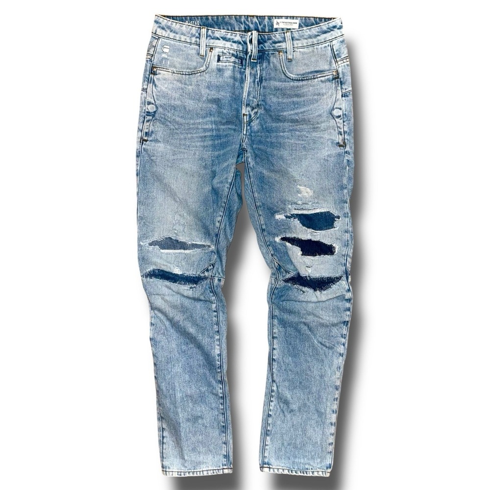 G-STAR RAW Jeans 32x34 D-Staq 3D Tapered Distressed Slim-Fit 9-Pocket Stretch